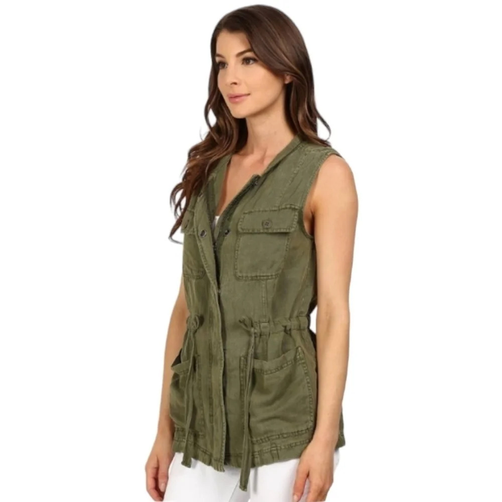Sanctuary Anorak Women's Vest Army Green Color Sleeveless Size Small